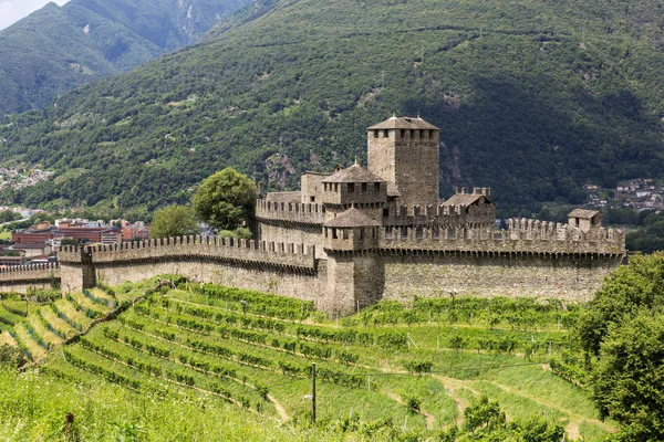中世纪城堡Sasso Corbora, Bellinp.org, Canto Ticino, Switezrland — 图库照片