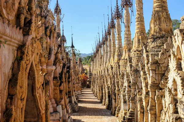 Kakku Tempel Stupa - státu Shan, Myanmar — Stock fotografie