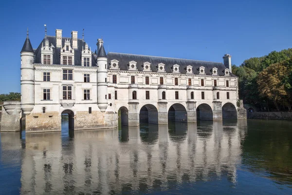 Moated castle Chateau de Chenonceau, Blois, France Stock Image