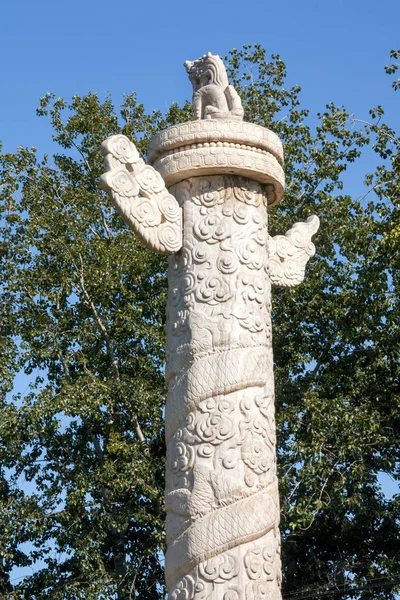 Pilíř čínské mramorové totem (Huabiao) — Stock fotografie