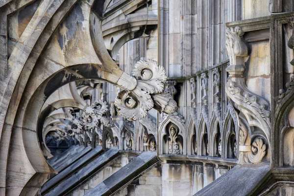 Architectonic details of Milan Cathedral, Italy — Stock Photo, Image