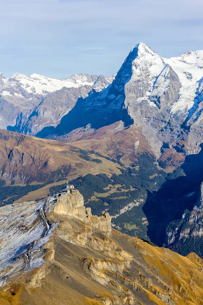 Famosa Montaña Los Alpes Peak Eiger Vista Desde Schlithorn Con —  Fotos de Stock