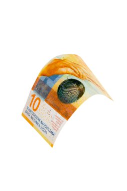 İsviçre para - uçan 10 Frank Not izole kırpma yoluyla