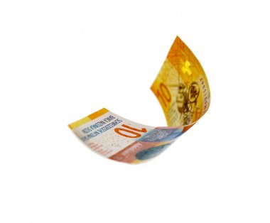 İsviçre para - uçan 10 Frank Not izole kırpma yoluyla