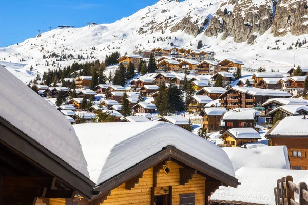 Villaggio Chalet Alpi Svizzeri Bettmeralp Nel Canton Vaud — Foto Stock