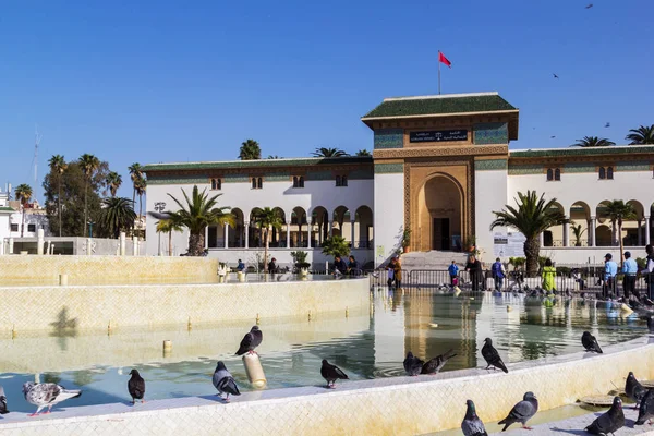 Casablanca Marruecos Febrero 2019 Vista Del Palacio Justicia Plaza Mohammed —  Fotos de Stock
