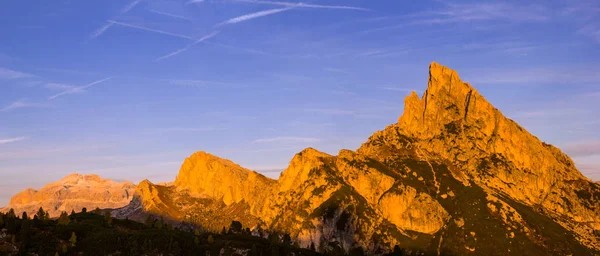 Sonnenaufgang Über Sass Stria Falzarego Pass Autunm Saison Belluno Pronince — Stockfoto