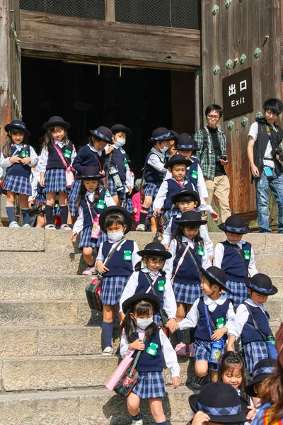 Nara Japão Outubro 2009 Crianças Pré Escolares Japonesas Estão Uma — Fotografia de Stock