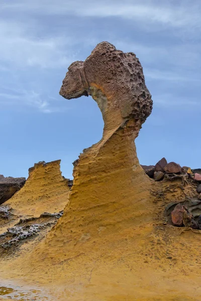 Διαβρωμένη Μορφή Βράχου Ονομάστηκε Queen Head Yehliu Geopark Στη Νέα — Φωτογραφία Αρχείου