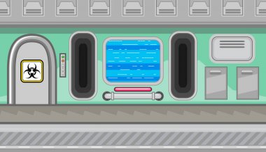 Oyun tasarımı için yeşil koridor sorunsuz uzay gemisi iç