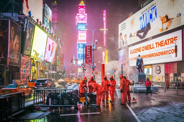 Werknemers Times Square — Stockfoto