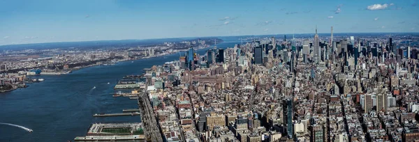 O Hudson e Manhattan — Fotografia de Stock