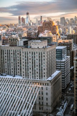 Şehir merkezindeki sabah görünümü 