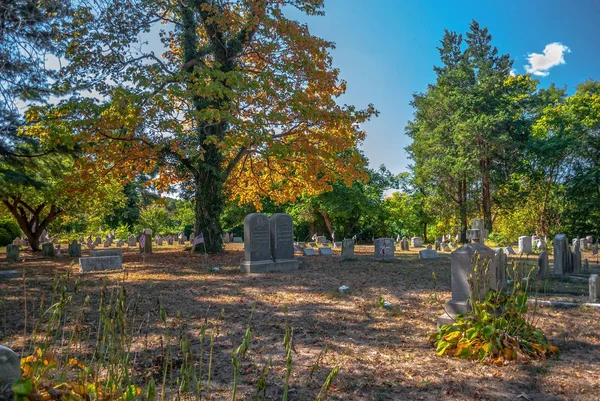 Jesienny cmentarz Nj — Zdjęcie stockowe