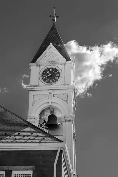 Tower Clock and Bell BW — Stock Photo, Image