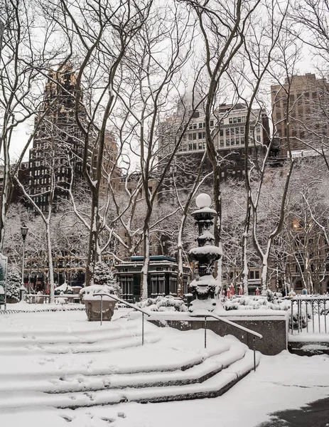 Winter bekijken bryant park — Stockfoto
