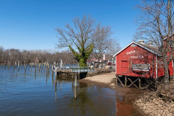 Burlington New Jersey März Ein Malerischer Blick Auf Einen Yachthafen — Stockfoto