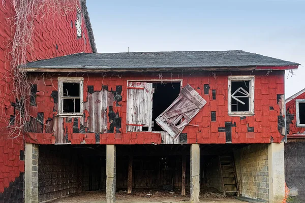Разрушенный Старый Амбар Сельской Местности Центрального Нью Джерси — стоковое фото