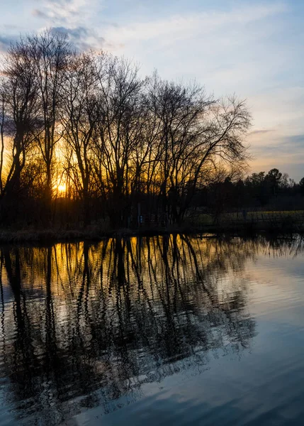 Reflexionen Über Den Teich Big Brook Park Monmouth County New — Stockfoto