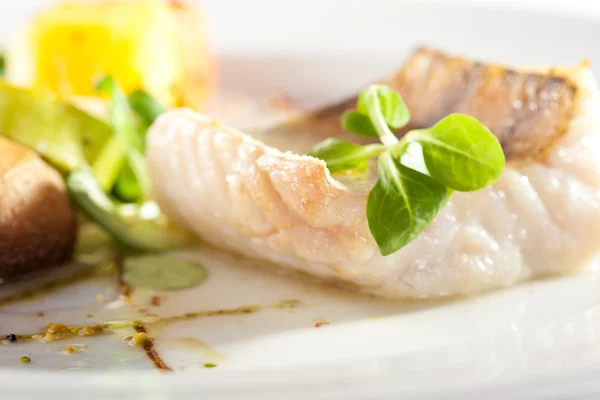 Halibut Steak a zelenina — Stock fotografie