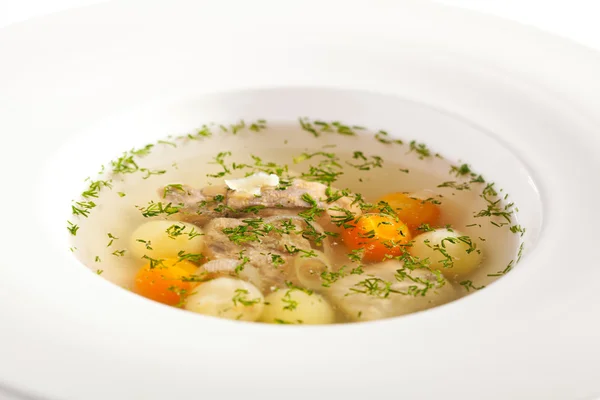 Ryby i zupa Vegetales — Zdjęcie stockowe