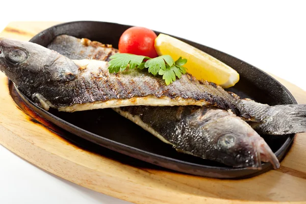 Pan-Fried Sea Bass — Stock Photo, Image