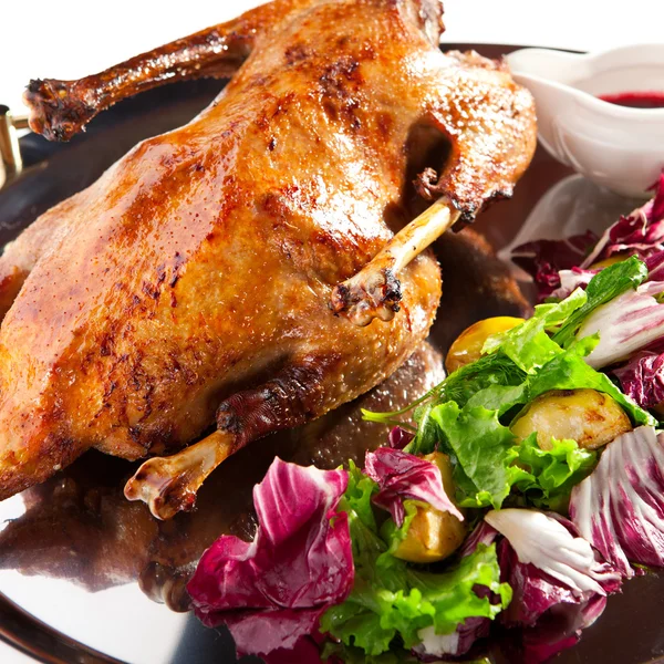 Roast Goose with Apple Stuffing — Stock Photo, Image