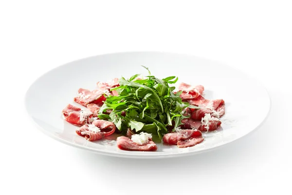 Meat Carpaccio with Rocket Salad — Stock Photo, Image