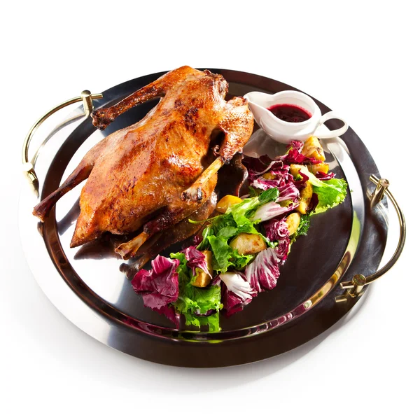 Roast Goose with Apple Stuffing — Stock Photo, Image