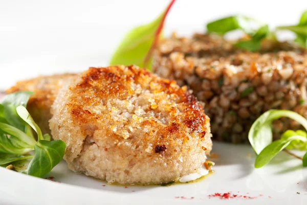 Cutlet with Buckwheat — Stock Photo, Image