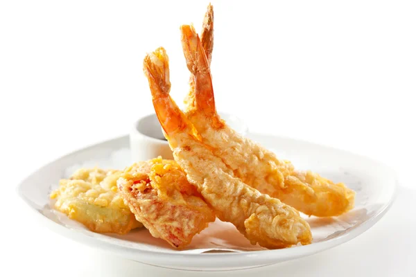 Crevettes frites à la sauce — Photo