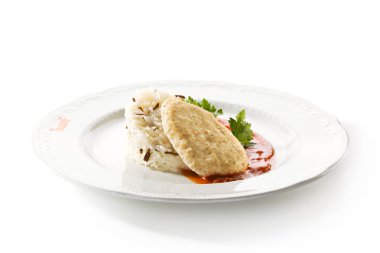 Tavuk pirzola pirinç ve sos ile