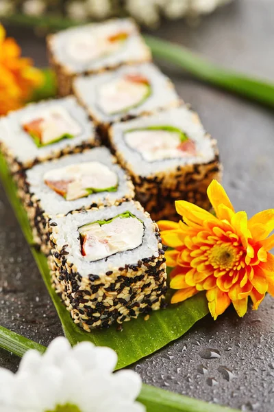 Frango Maki Sushi Roll — Fotografia de Stock