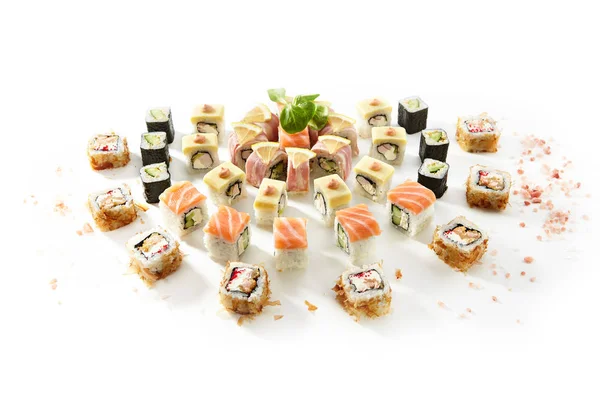 Japońskie sushi rolki zestaw — Zdjęcie stockowe