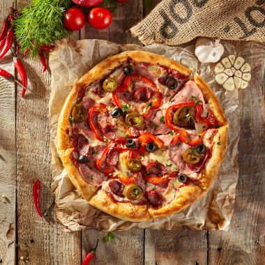 güzel taze pizza