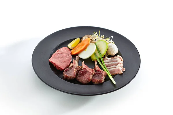 Teppanyaki Japanese and Korean Grill Meat — Stock Photo, Image