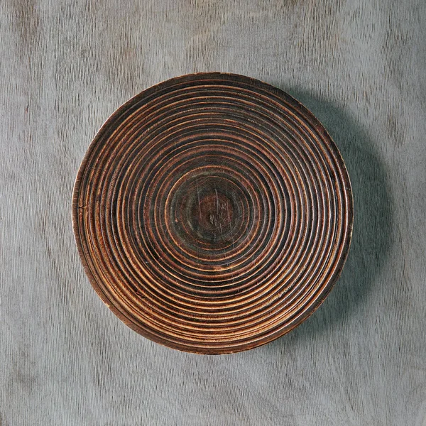 Placa redonda de madeira — Fotografia de Stock