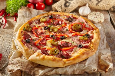 güzel taze pizza