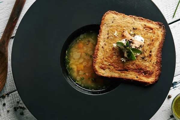 Mísa zeleninová polévka — Stock fotografie