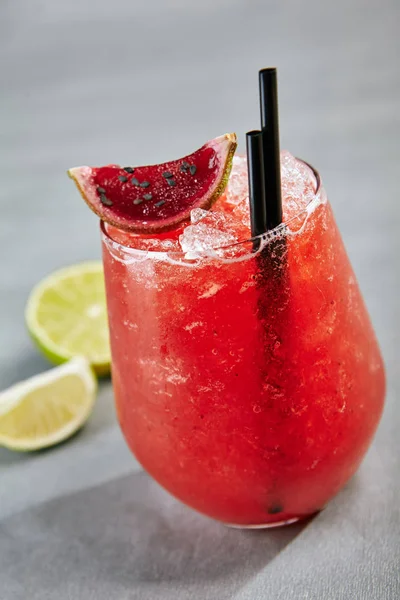 Strawberry Cocktail Garnish with Watermelon — Stock Photo, Image