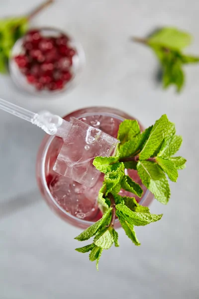 Cocktail con bacche e menta — Foto Stock