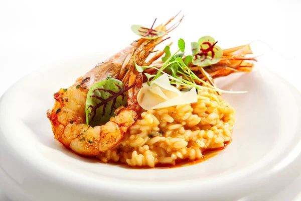 Risotto Tom Ñame Con Camarones Argentinos Delicioso Plato Tailandés Con —  Fotos de Stock