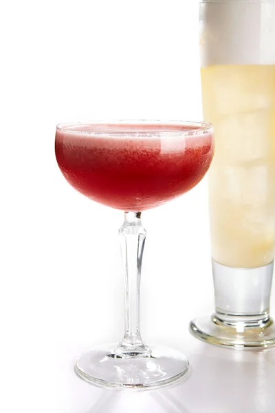 Angielski Koktajl Śniadaniowy Blisko Alkohol Mocny Napój Szklanej Stronie Widoku — Zdjęcie stockowe