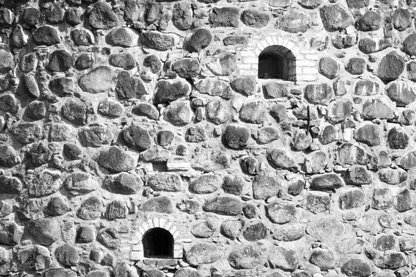 Fechar a antiga muralha do castelo na Suécia — Fotografia de Stock