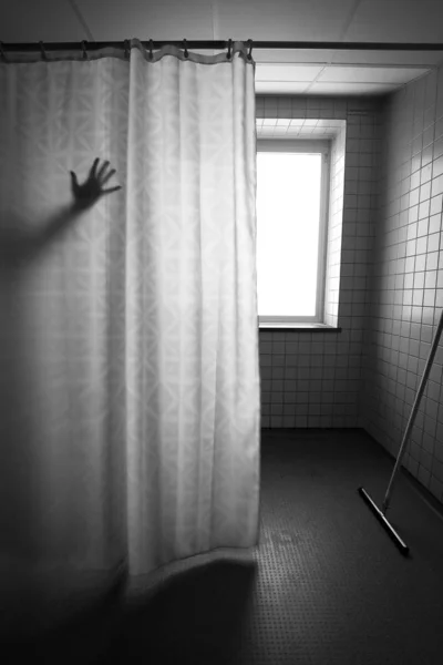 Spooky shower curtain — Stock Photo, Image