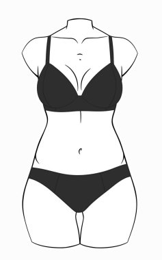 Model üzerinde kadın iç çamaşırları var.