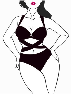 İç çamaşırlı güzel bir kadın vücudu.