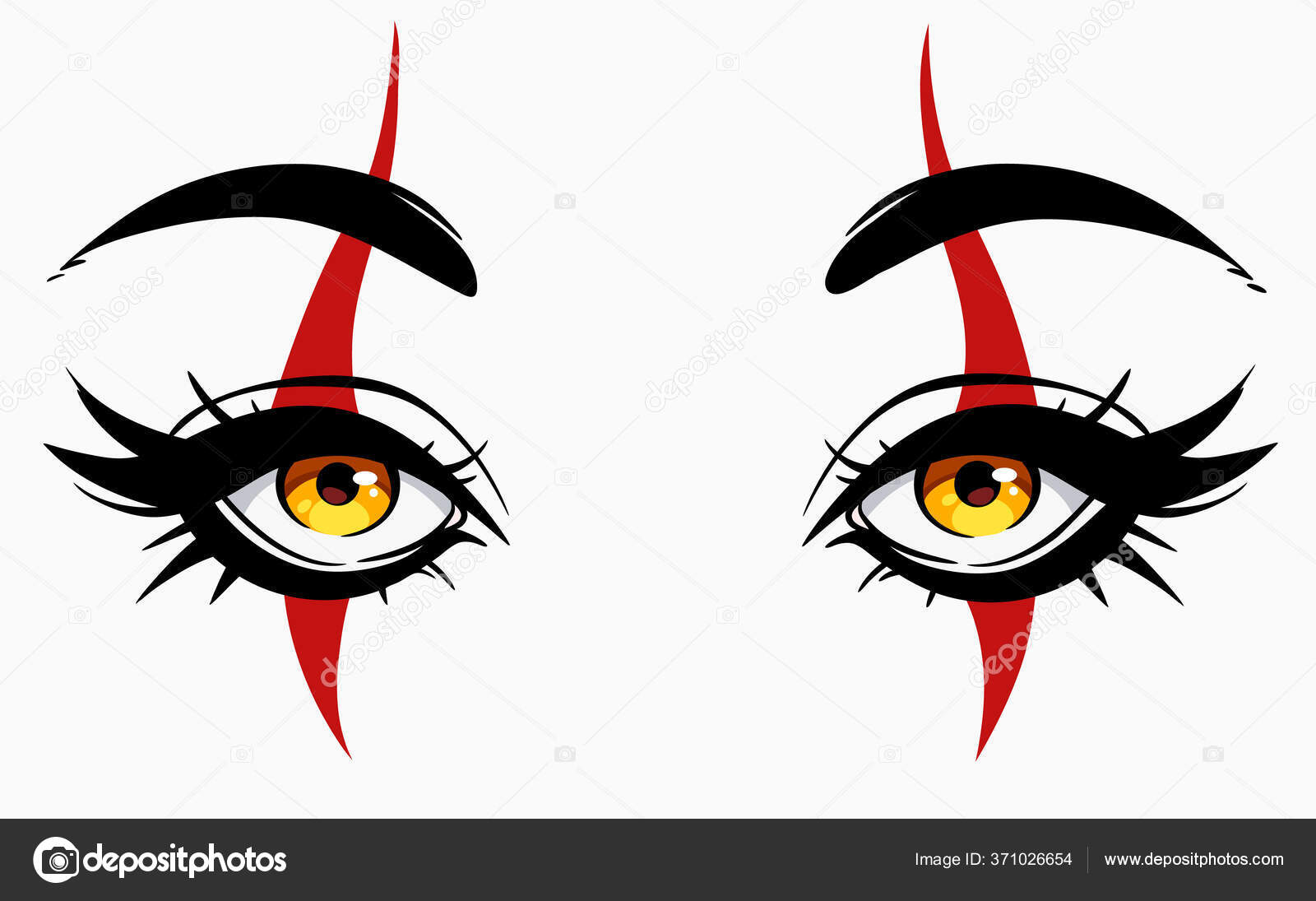 Olhos Humanos Com Maquiagem Palhaço Vetor de ©inkystory 371026654, image size:1600x1095