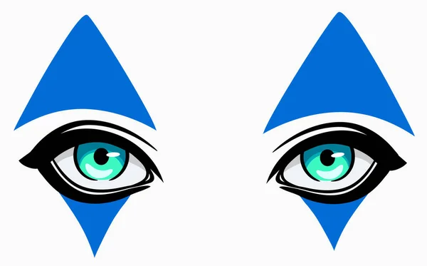 Человеческие Глаза Клоунским Макияжем — стоковый вектор