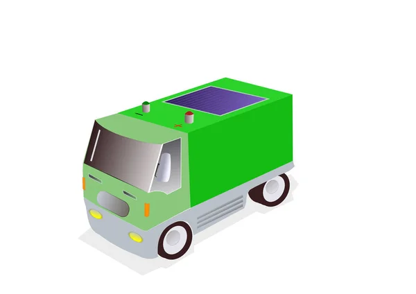 녹색 전기 트럭 — 스톡 사진